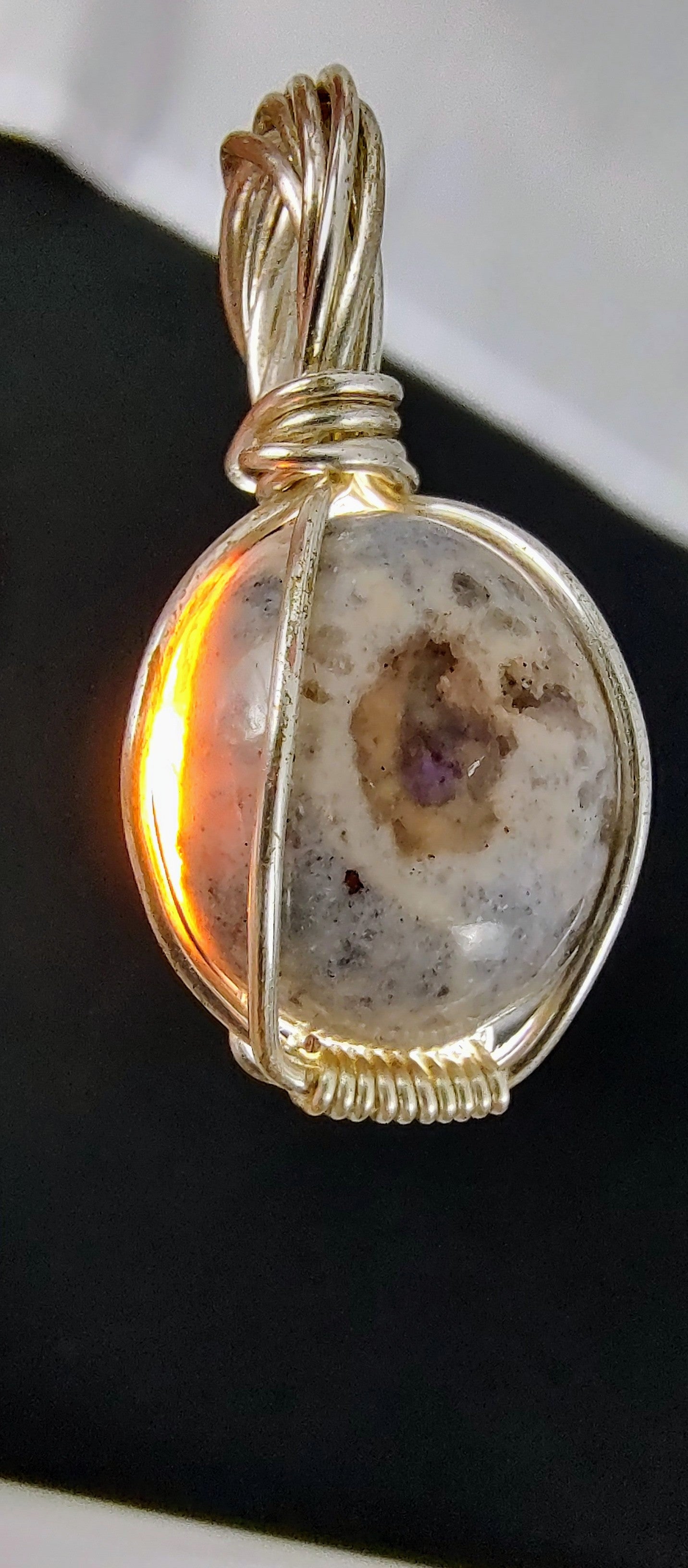Opal Pendant #28 White Purple