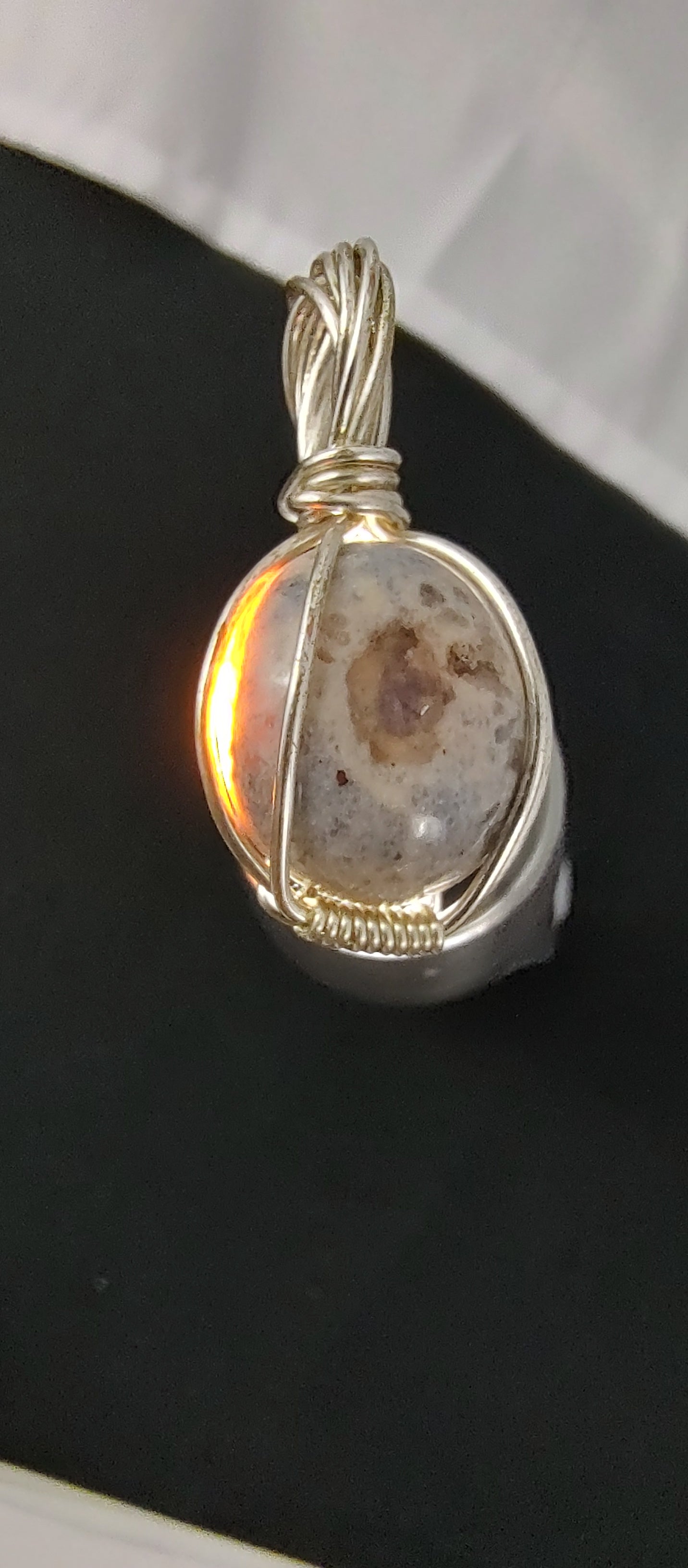 Opal Pendant #28 White Purple