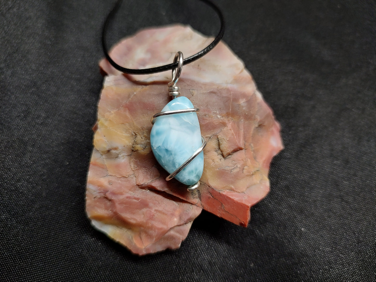 Larimar Pendant #02 Silver Plated