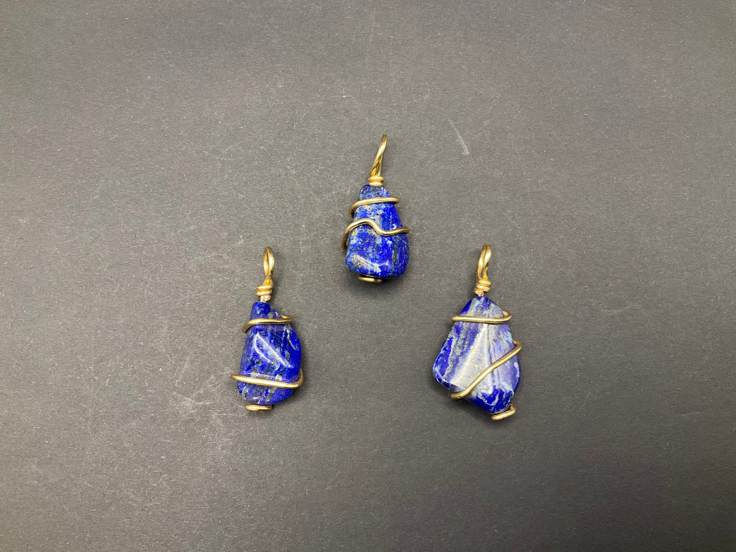 Lapis Lazuli Pendant #01 Wire Wrapped
