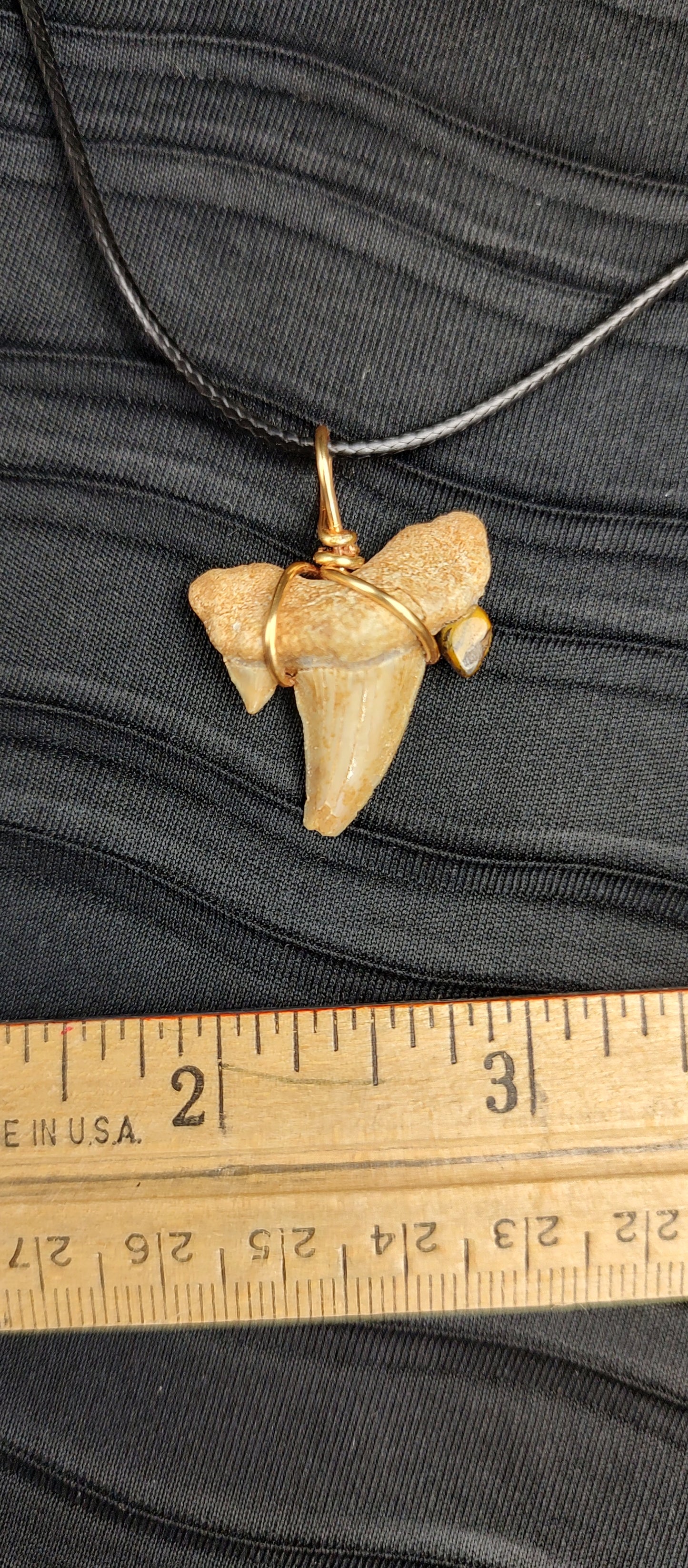 Shark Tooth Pendant with Tiger Eye Pendant