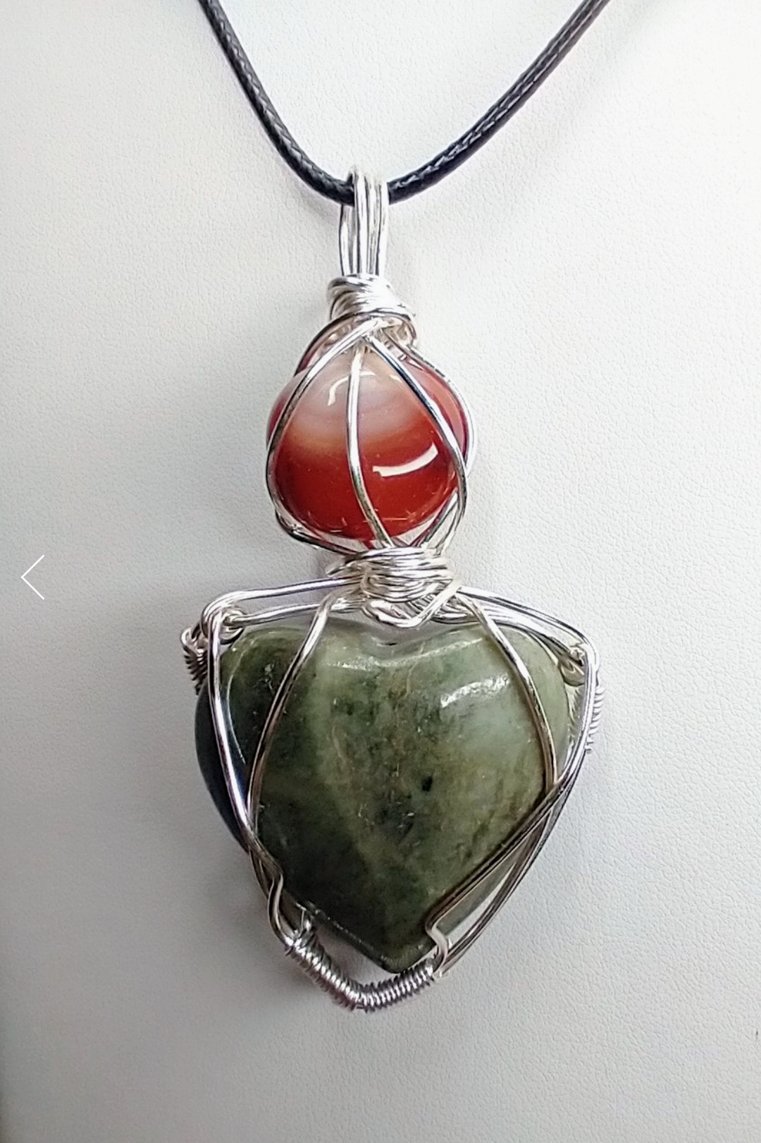 Jade Heart & Carnelian