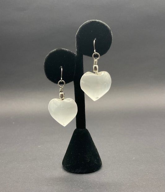 Selenite Earrings Heart