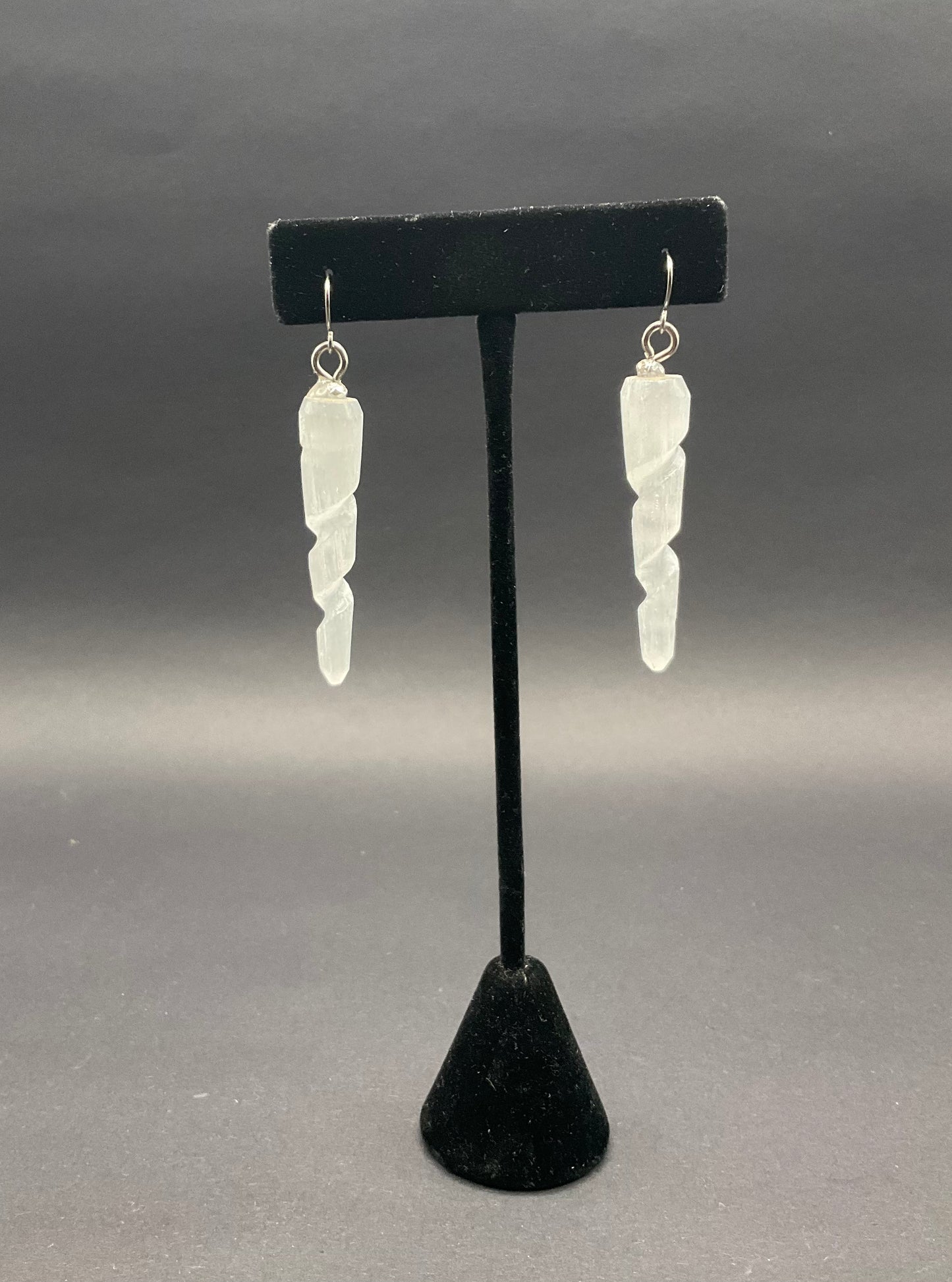Selenite Earrings Swirl