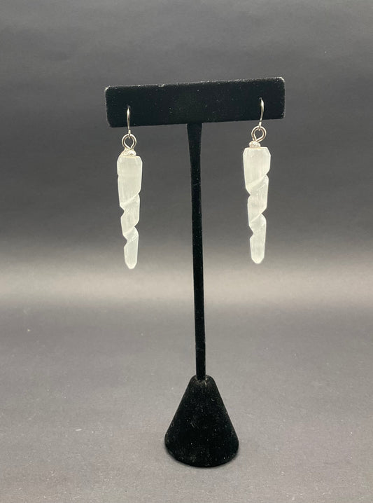 Selenite Earrings Swirl