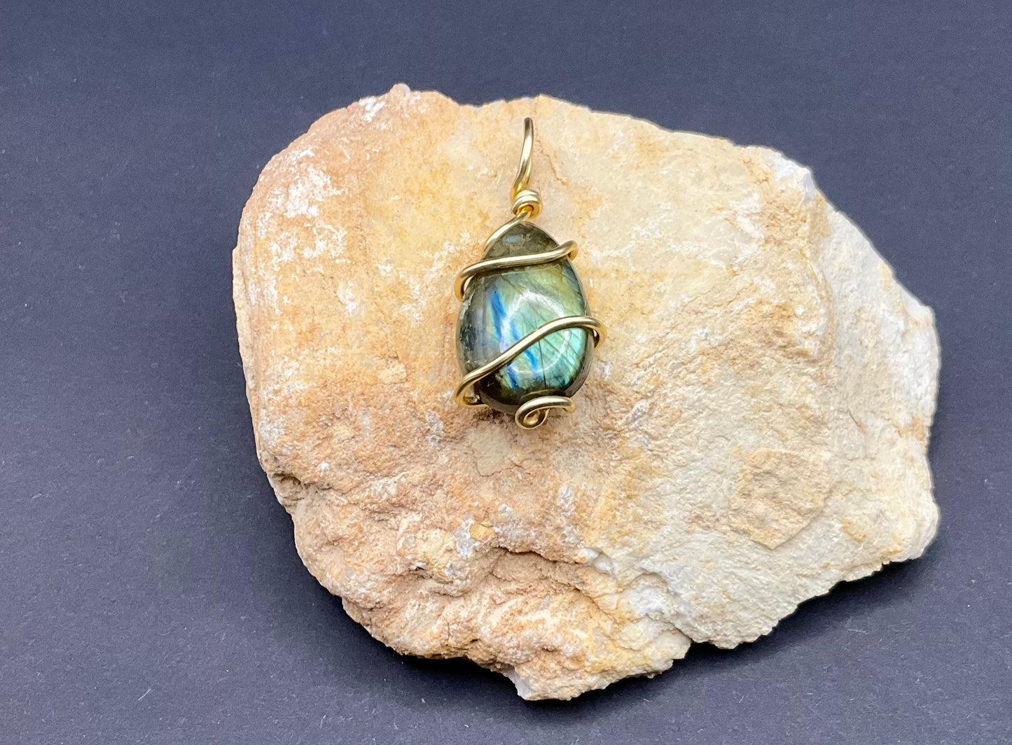 Labradorite Pendant #16 Wire Wrapped