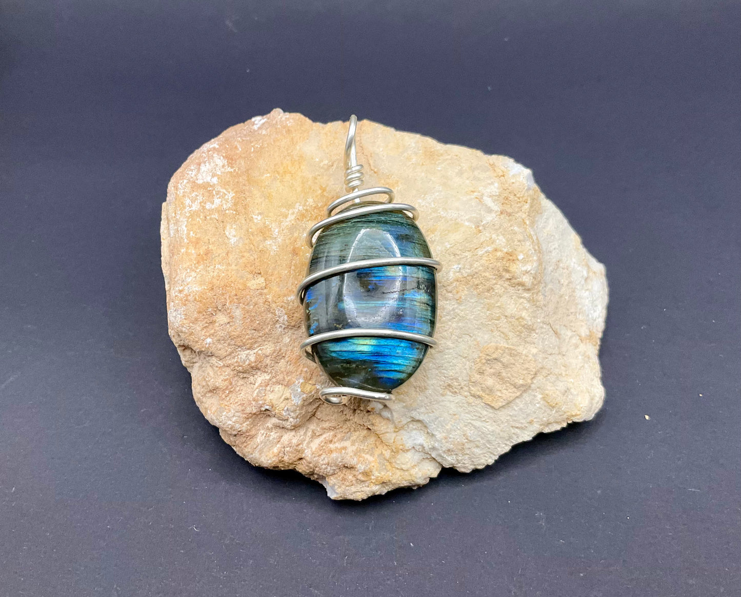 Labradorite Pendant #13 Wire Wrapped