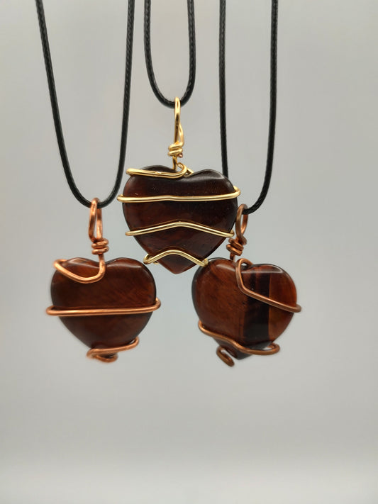 Tiger Eye Pendant Heart