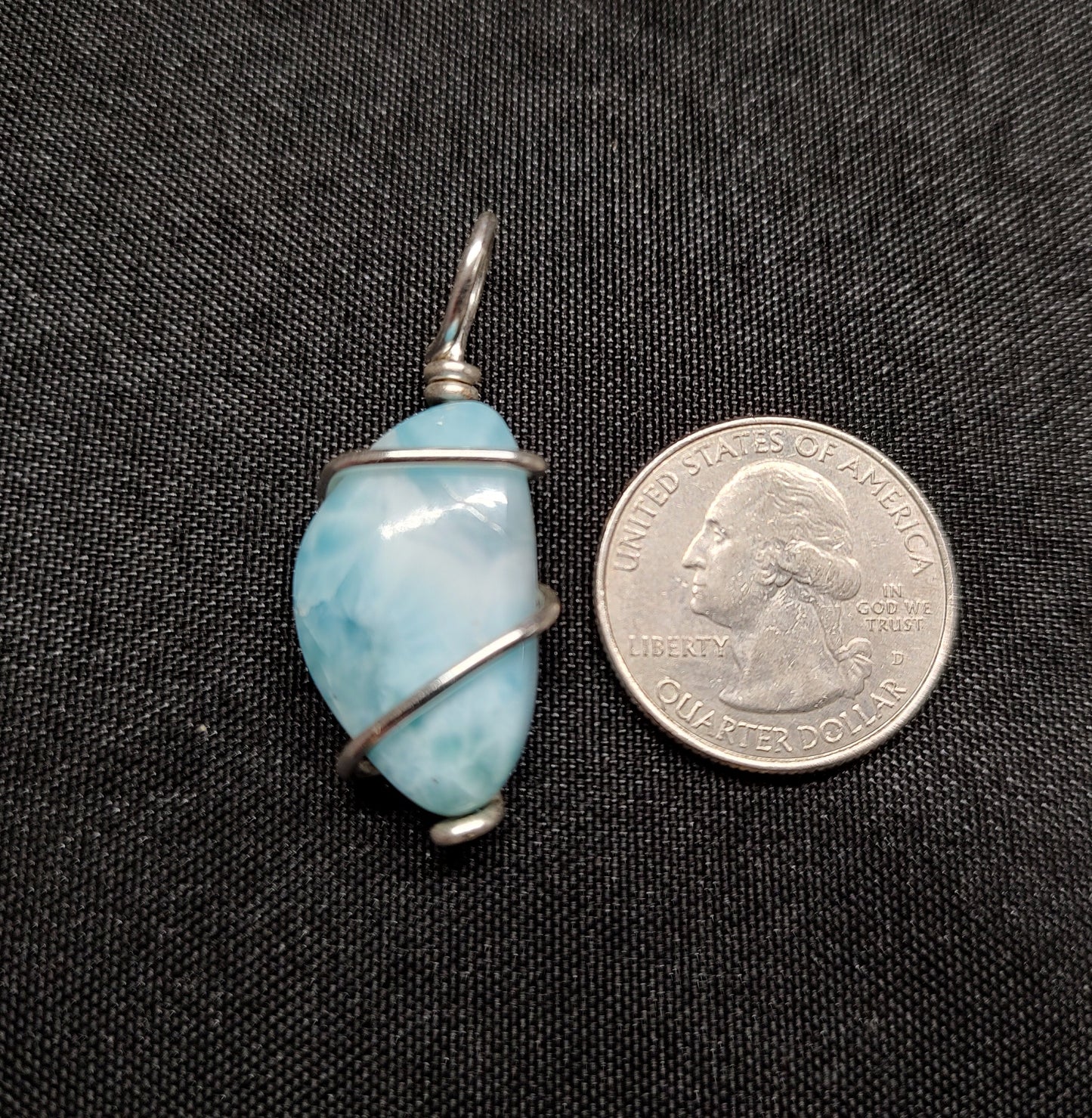 Larimar Pendant #02 Silver Plated
