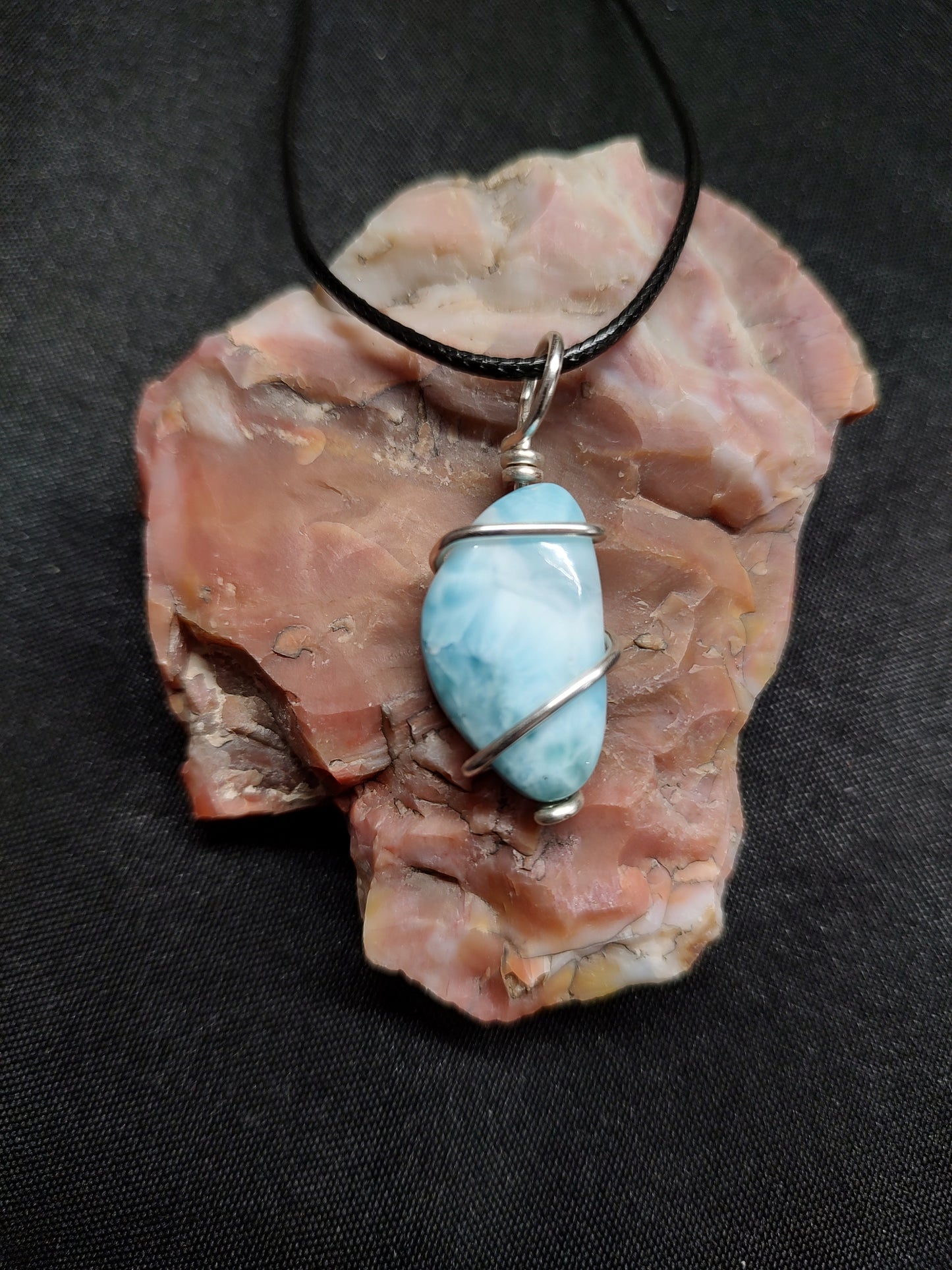 Larimar Pendant #02 Silver Plated