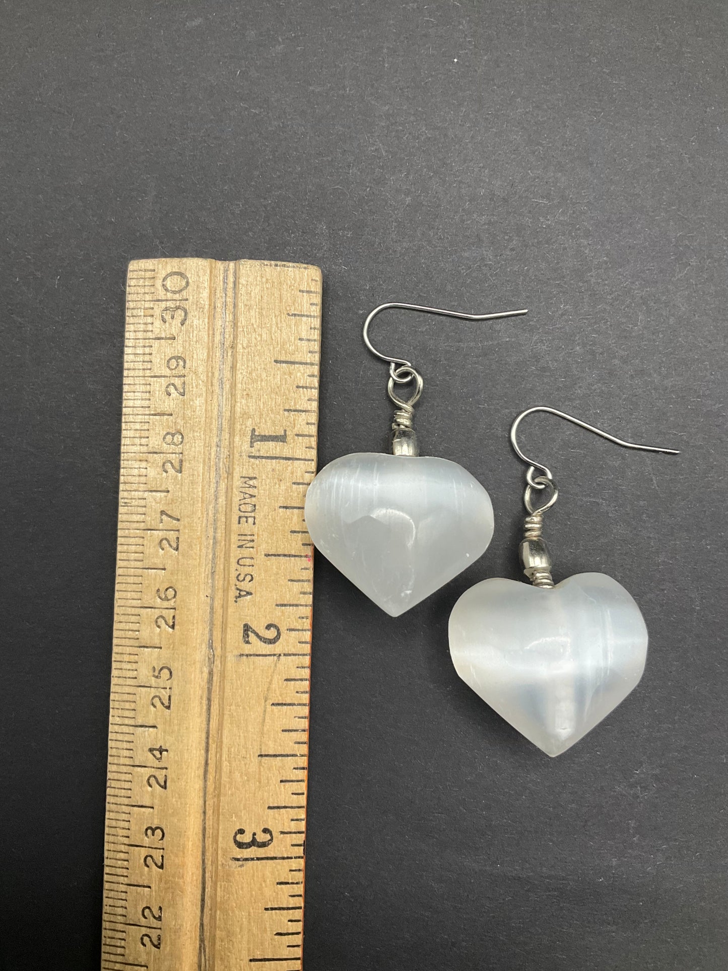 Selenite Earrings Heart