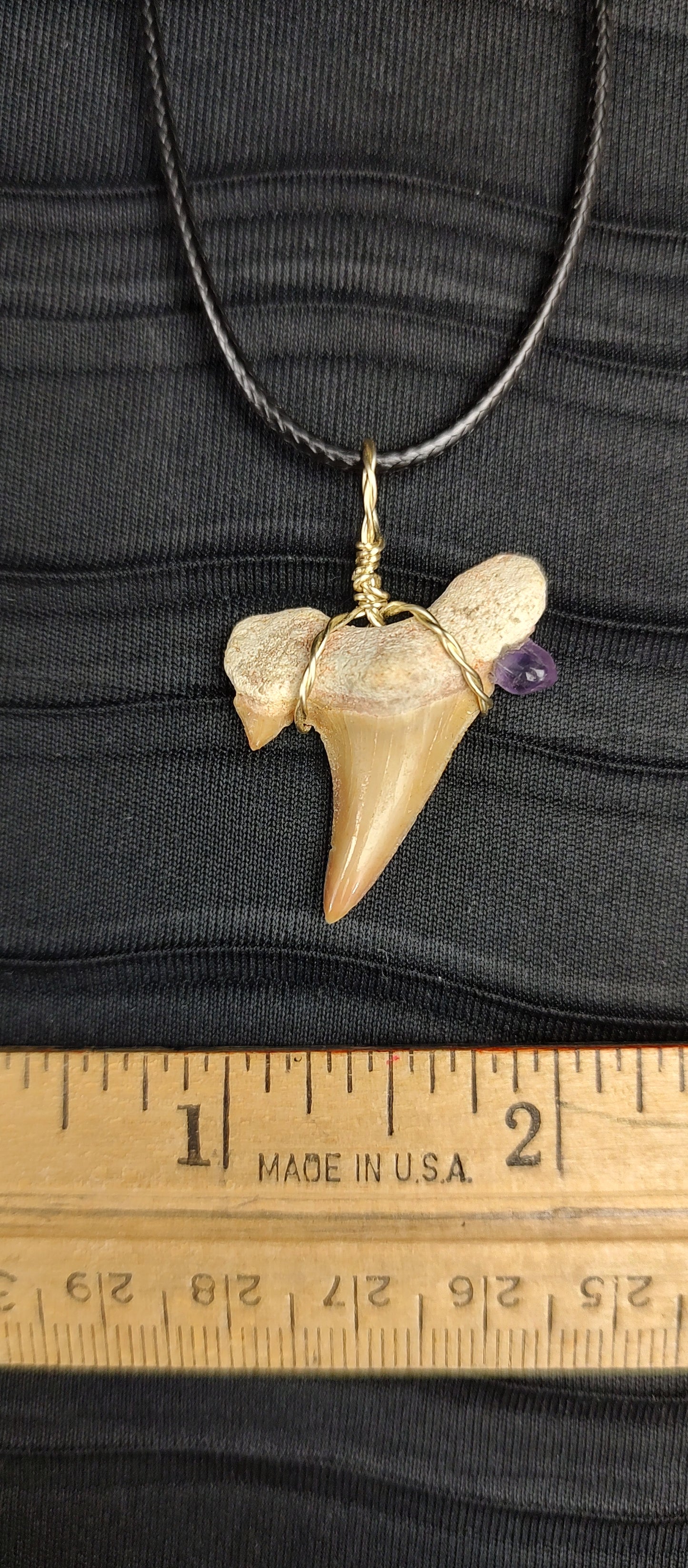 Shark Tooth Pendant w/ Amethyst