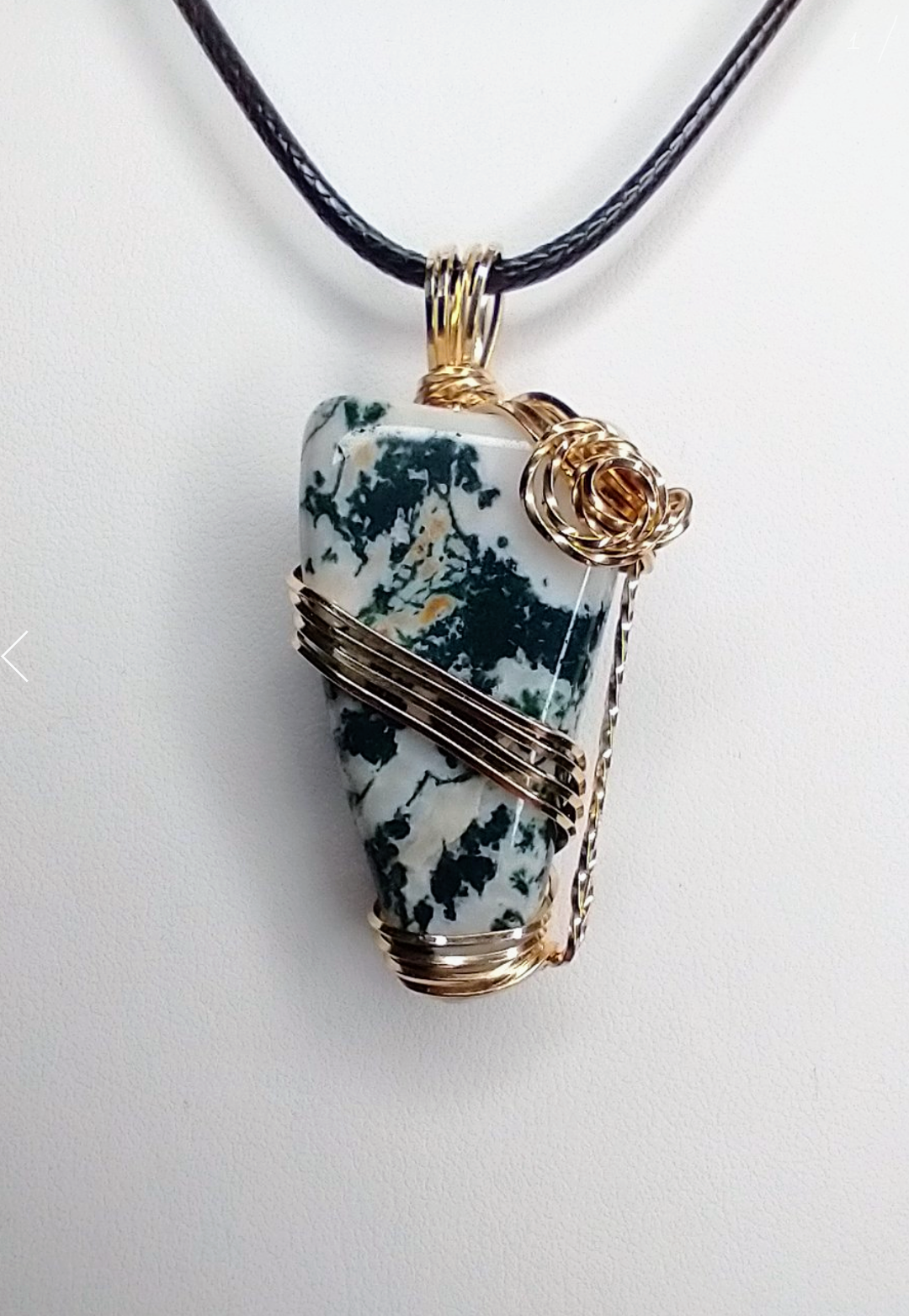 Tree Agate Gold Pendant