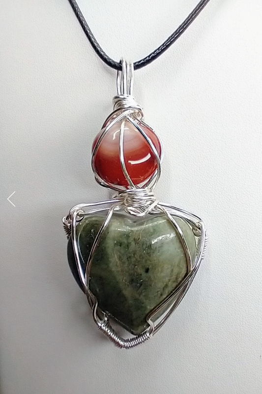 Jade Heart & Carnelian