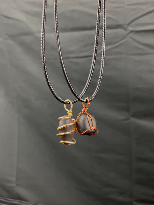 Obsidian Pendant Wire Wrapped